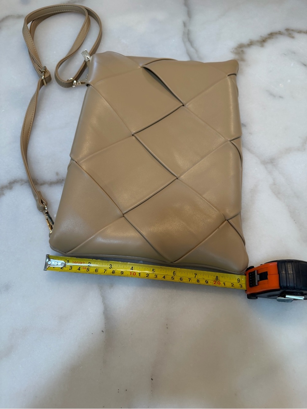 Anthropologie Woven Leather Crossbody - Taupe Beige - Picture 3 of 7